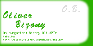 oliver bizony business card